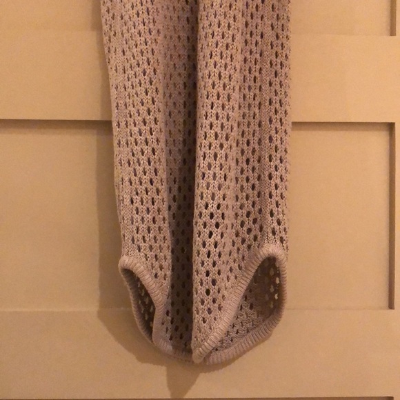 CLUB MONACO Mini Dress Open Knit Net Racer Back Linen Blend Tank Beige Taupe - Picture 4 of 5